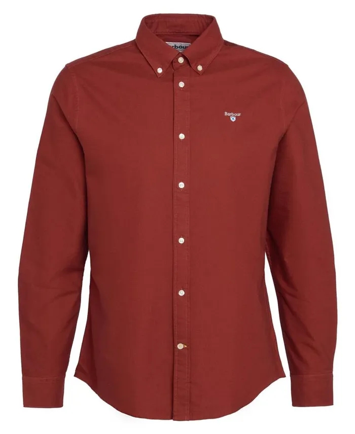 Oxford Tailored LongSleeved Shirt Dark Denim Men Barbour Shirts