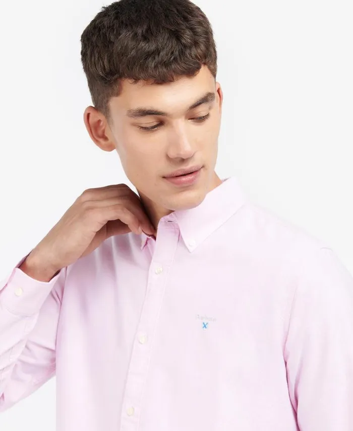 Oxford Tailored LongSleeved Striped Shirt Classic Pink Men Barbour Shirts