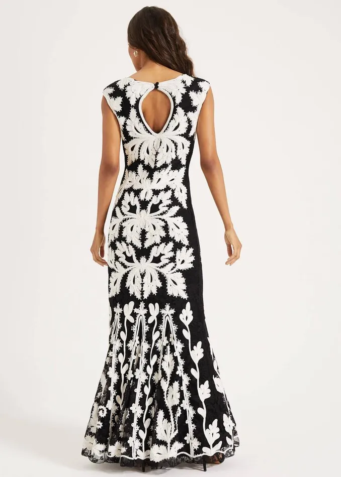 Paige Tapework Lace Maxi Dress Blackivory Women Phase Eight Dresses
