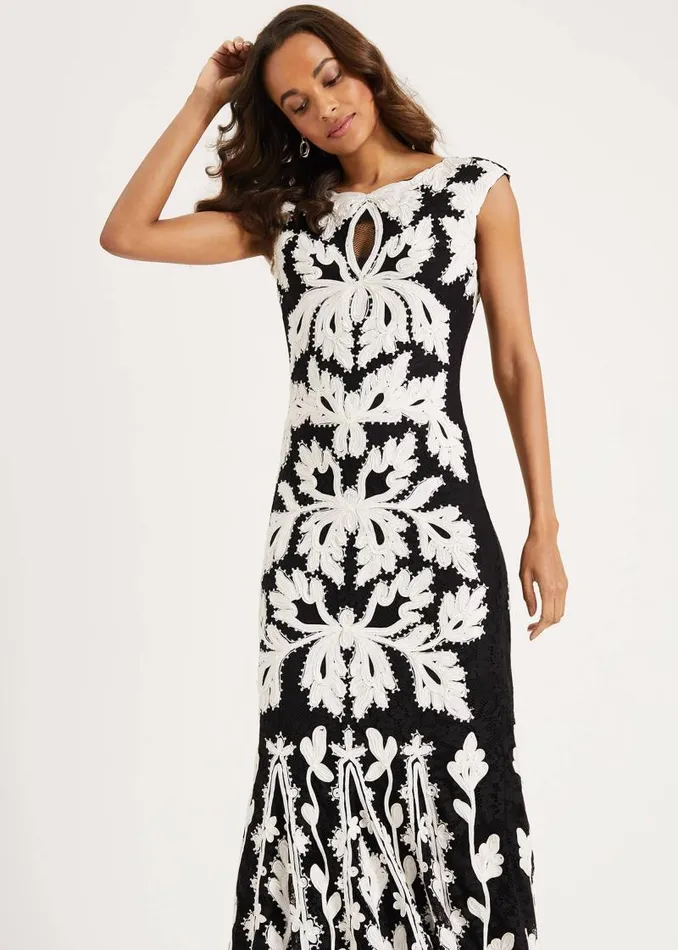 Paige Tapework Lace Maxi Dress Blackivory Women Phase Eight Dresses