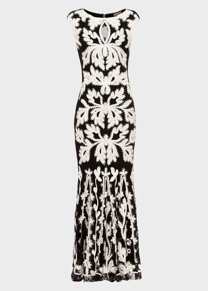 Paige Tapework Lace Maxi Dress Blackivory Women Phase Eight Dresses