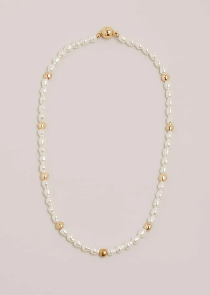 Pearl And Bead Necklace Gold Women Phase Eight Jewellery
