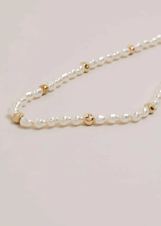 Pearl And Bead Necklace Gold Women Phase Eight Jewellery