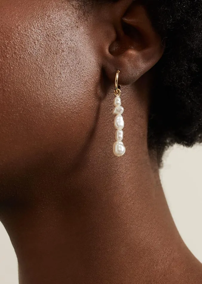 Pearl Drop Chain Earrings Ivory Women Phase Eight Jewellery