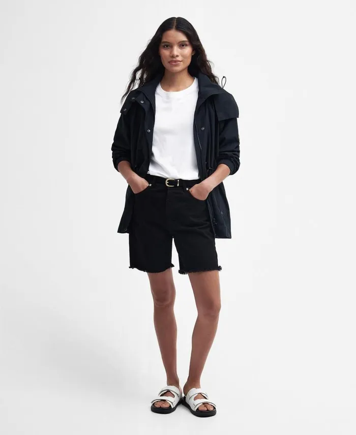 Pedal Oversized Waterproof Jacket Classic Black Women Barbour Waterproof Jackets