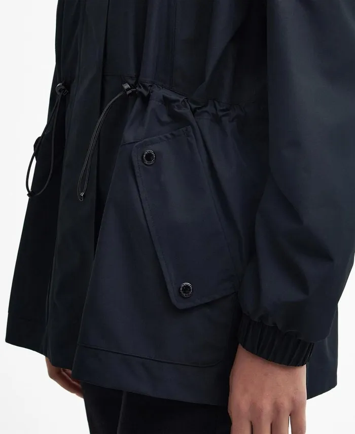 Pedal Oversized Waterproof Jacket Classic Black Women Barbour Waterproof Jackets