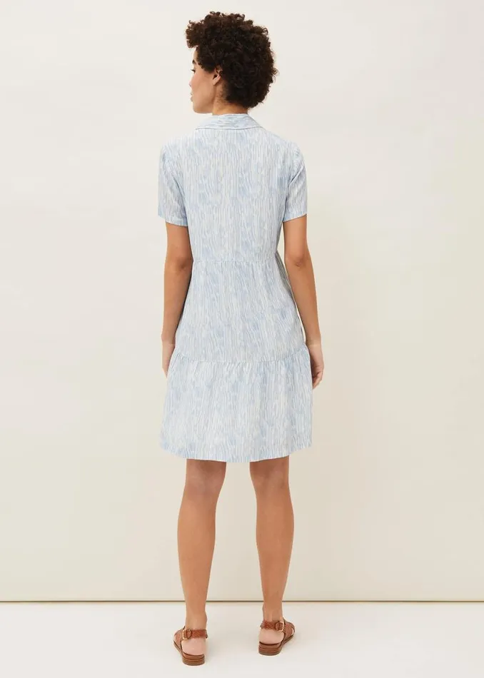 Penele Brushstroke Print Shirt Dress Blue Women Phase Eight Dresses