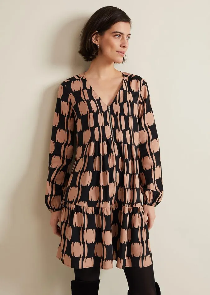 Penele Spot Swing Dress Blackmulti Women Phase Eight Dresses