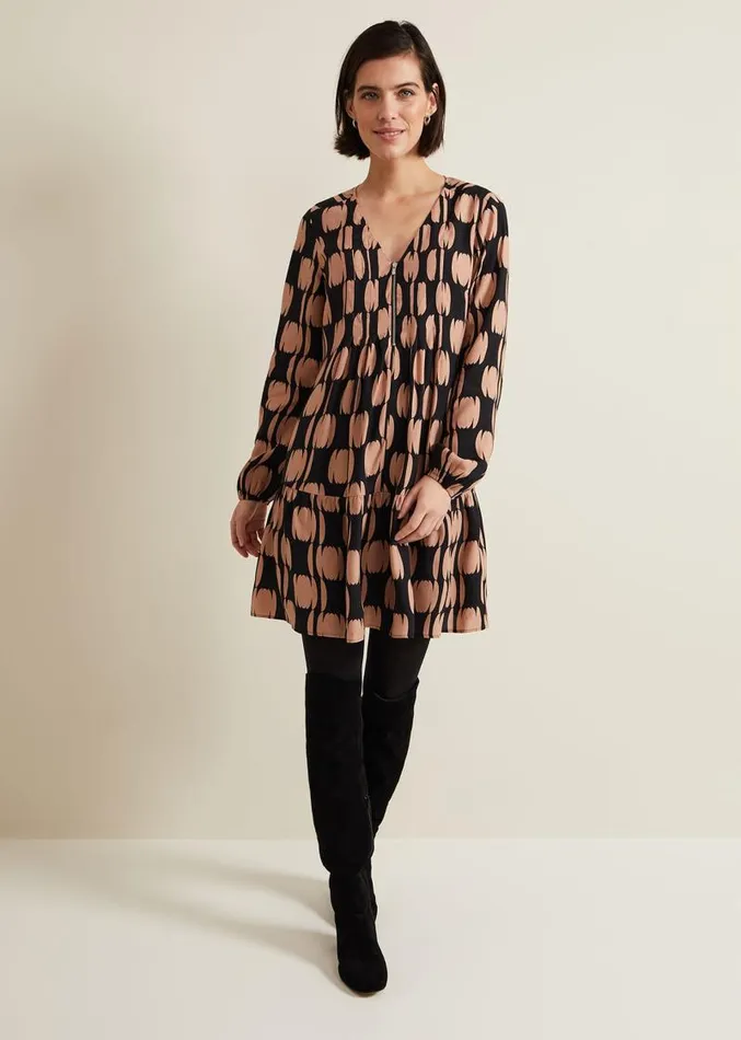Penele Spot Swing Dress Blackmulti Women Phase Eight Dresses