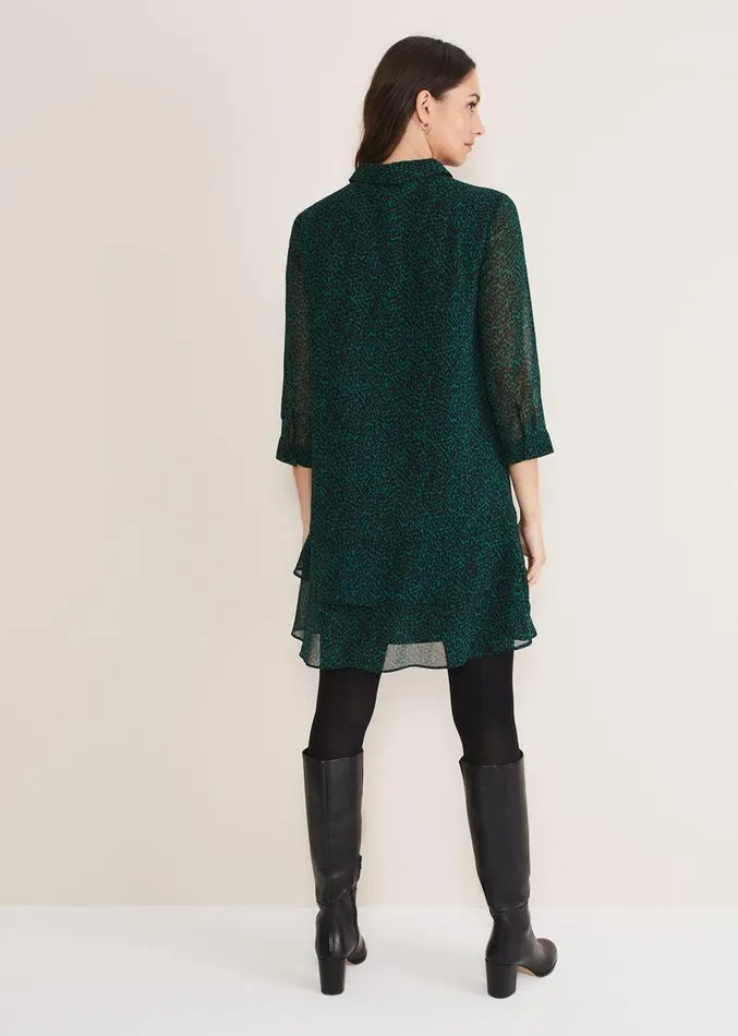 Penelope Chiffon Dress Greenblack Women Phase Eight Dresses