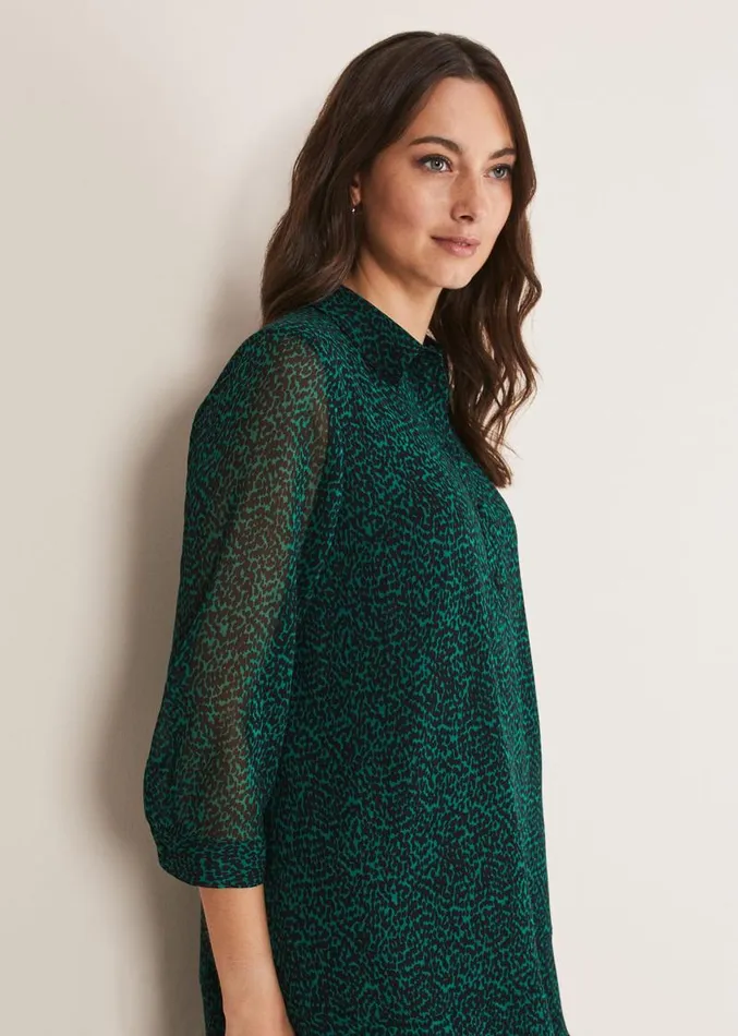 Penelope Chiffon Dress Greenblack Women Phase Eight Dresses