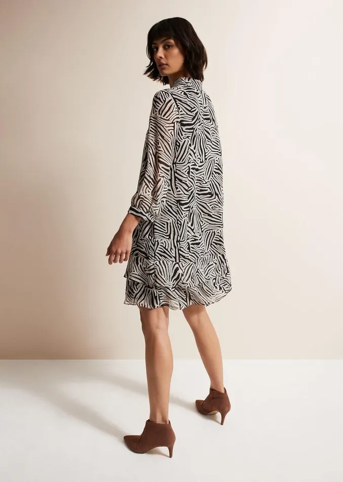 Penelope Zebra Shirt Mini Dress Stoneivory Women Phase Eight Dresses