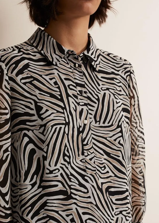 Penelope Zebra Shirt Mini Dress Stoneivory Women Phase Eight Dresses