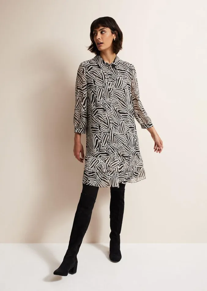Penelope Zebra Shirt Mini Dress Stoneivory Women Phase Eight Dresses