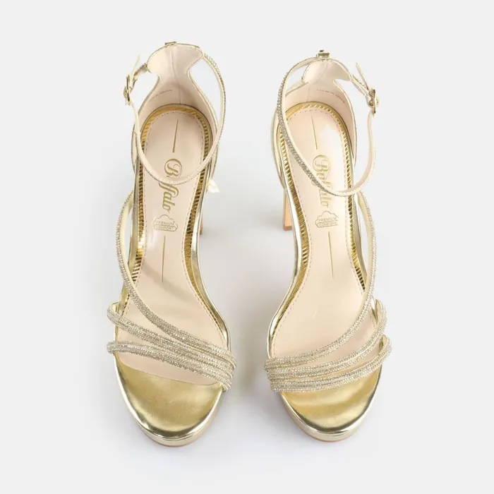 Pepper Glam Gold Buffalo Heels