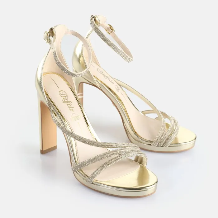 Pepper Glam Gold Buffalo Heels