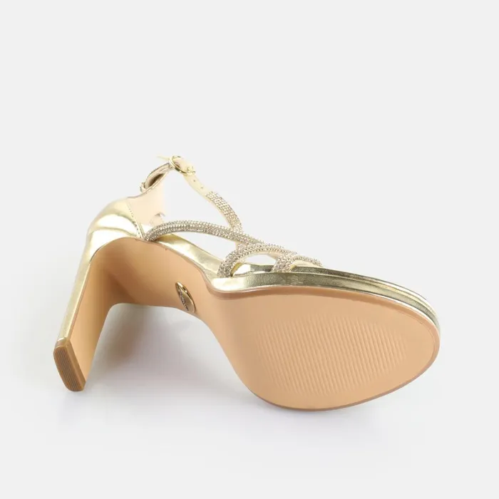 Pepper Glam Gold Buffalo Heels