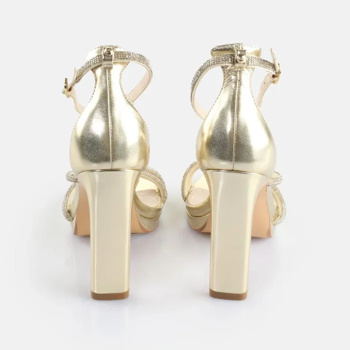 Pepper Glam Gold Buffalo Heels