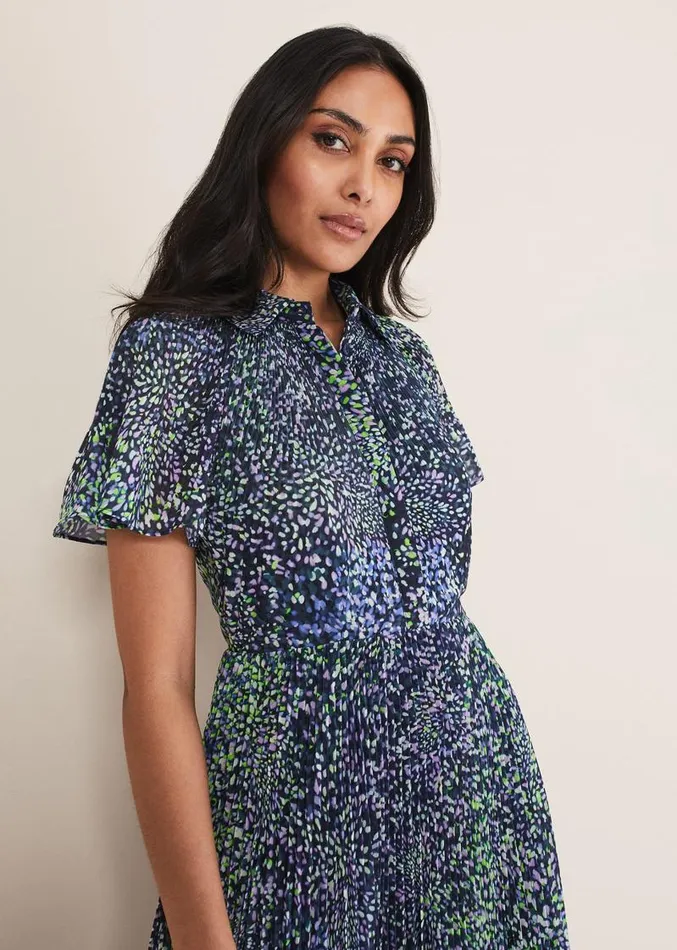 Petite Amelia Ditsy Shirt Midi Dress Navymulti Women Phase Eight Dresses