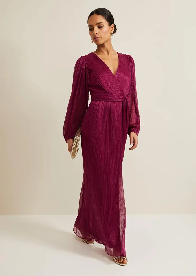 Petite Brielle Wrap Maxi Dress Pink Women Phase Eight Dresses