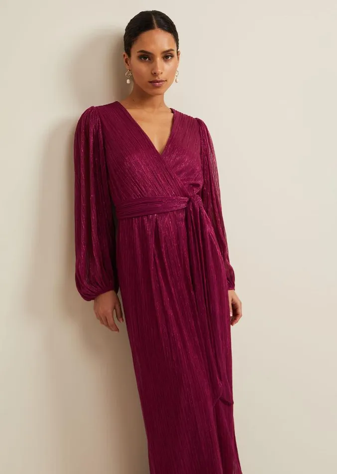 Petite Brielle Wrap Maxi Dress Pink Women Phase Eight Dresses