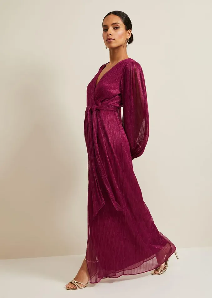 Petite Brielle Wrap Maxi Dress Pink Women Phase Eight Dresses