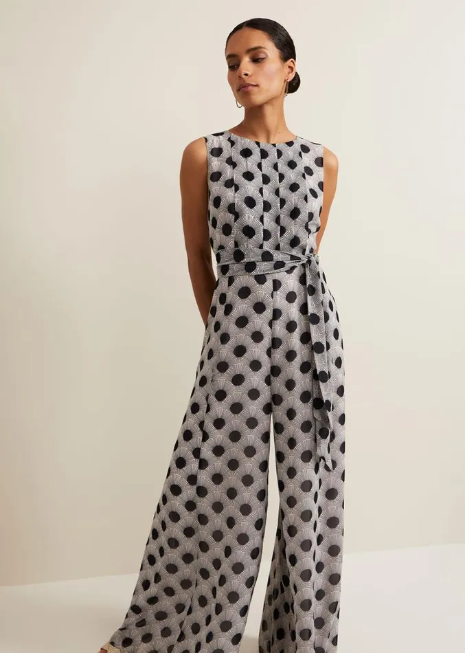 Petite Janine Print Jumpsuit Multicoloured Women Phase Eight Dresses