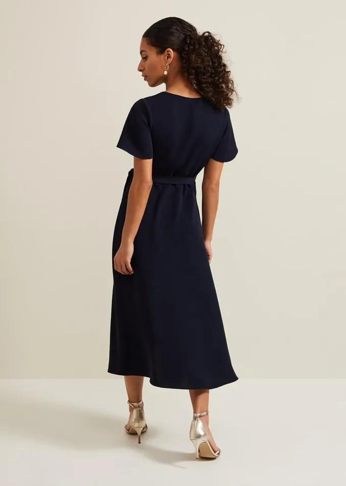 Petite Julissa Wrap Dress Navy Women Phase Eight Dresses
