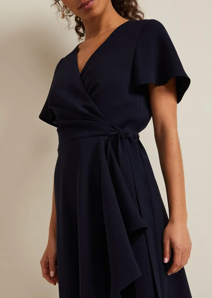Petite Julissa Wrap Dress Navy Women Phase Eight Dresses