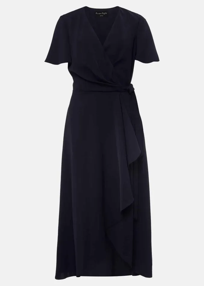 Petite Julissa Wrap Dress Navy Women Phase Eight Dresses