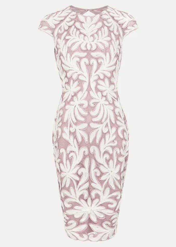 Petite Karima Tapework Midi Dress Pale Pink Women Phase Eight Dresses