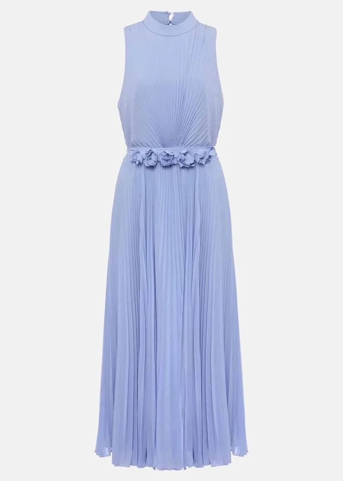 Petite Simara Pleated Midi Dress Cornflower Women Phase Eight Dresses
