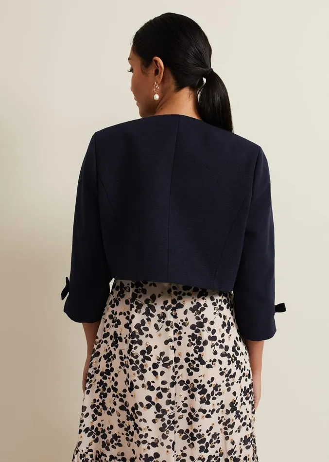 Petite Zoelle Bow Jacket Navy Women Phase Eight Jackets