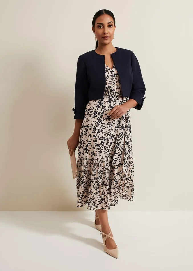 Petite Zoelle Bow Jacket Navy Women Phase Eight Jackets