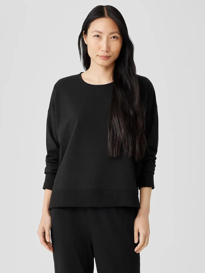 Pima Cotton Stretch Jersey BoxTop Black Women Eileen Fisher Tops and Tees