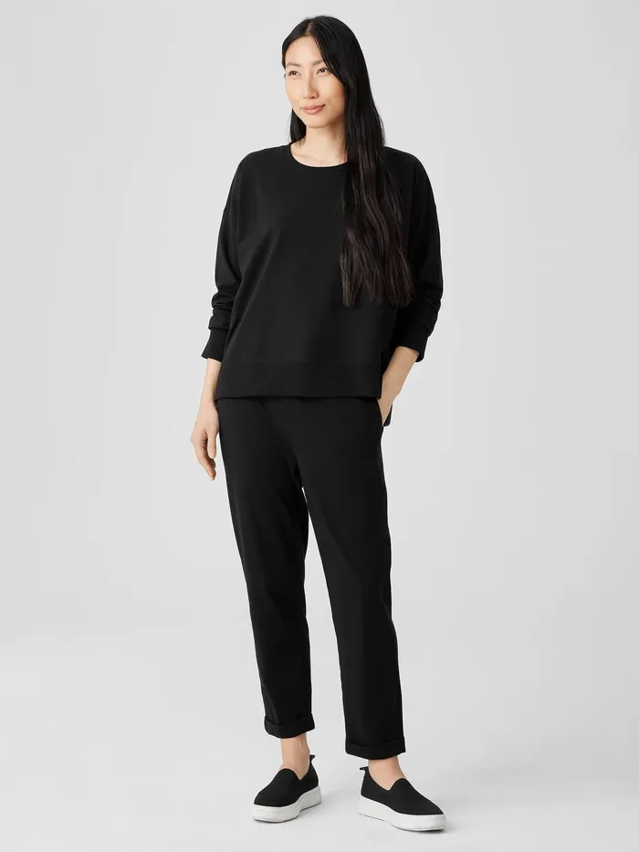 Pima Cotton Stretch Jersey BoxTop Black Women Eileen Fisher Tops and Tees