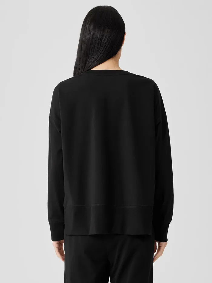 Pima Cotton Stretch Jersey BoxTop Black Women Eileen Fisher Tops and Tees