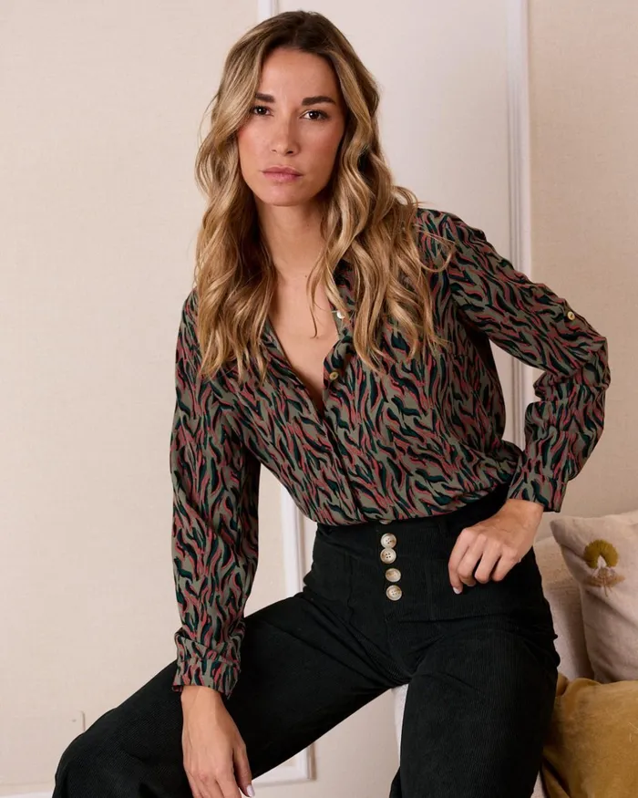 Polin Et Moi Amalia Printed Shirt Eucalyptus Women Blouses And Shirts