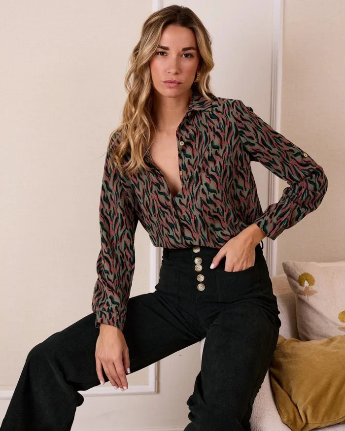 Polin Et Moi Amalia Printed Shirt Eucalyptus Women Blouses And Shirts Polin Et Moi Amalia Printed Shirt Eucalyptus Women Blouses And Shirts