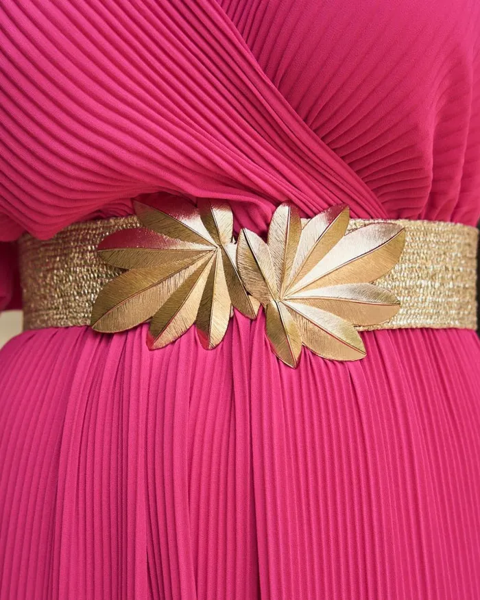 Polin Et Moi Blanch Leaves Belt Gold Women Belts