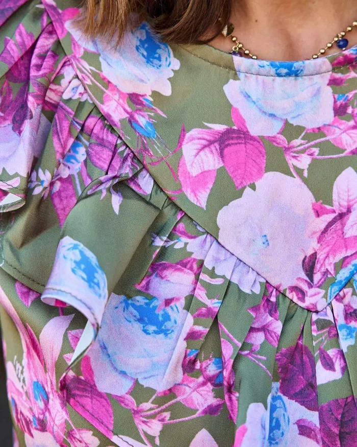Polin Et Moi Blouse Ruffled Avelina Green Forest Women Blouses And Shirts Polin Et Moi Blouse Ruffled Avelina Green Forest Women Blouses And Shirts