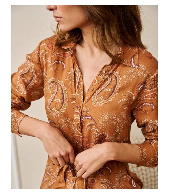 Polin Et Moi Camisero Carmia Dress Ochre Women Dresses And Jumpsuits Polin Et Moi Camisero Carmia Dress Ochre Women Dresses And Jumpsuits