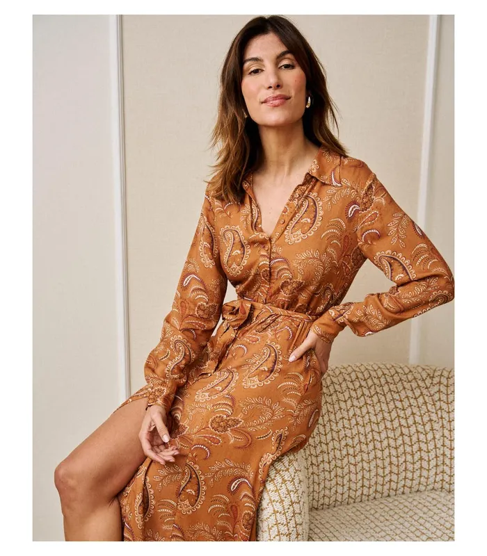 Polin Et Moi Camisero Carmia Dress Ochre Women Dresses And Jumpsuits Polin Et Moi Camisero Carmia Dress Ochre Women Dresses And Jumpsuits