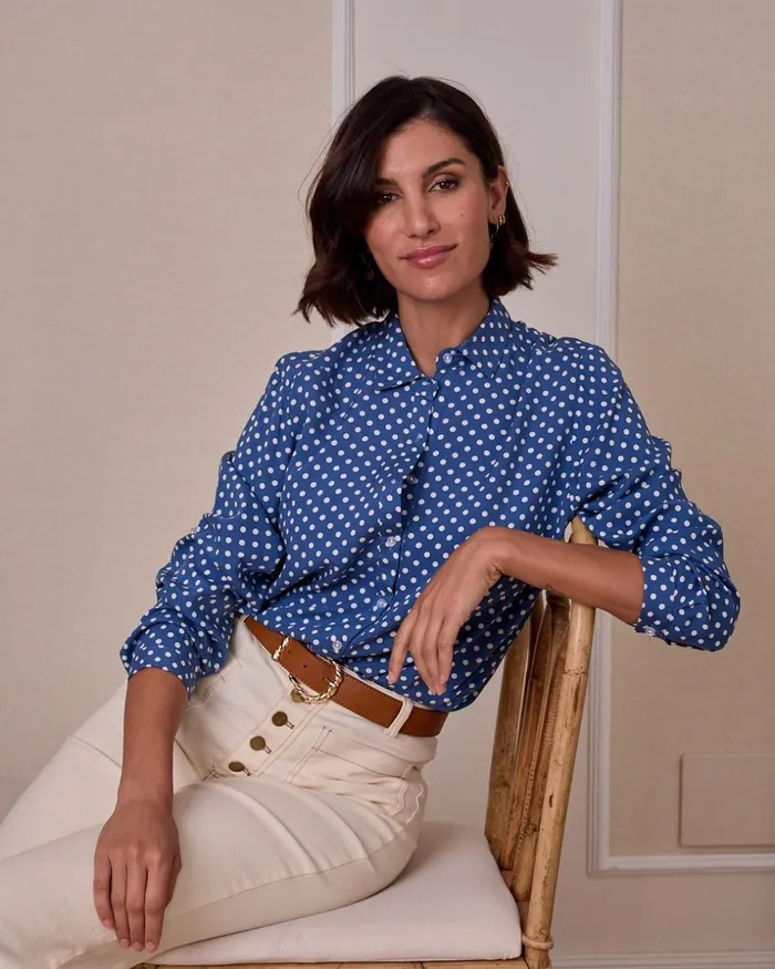 Polin Et Moi Corica Polka Dot Shirt Denim Women Blouses And Shirts Polin Et Moi Corica Polka Dot Shirt Denim Women Blouses And Shirts