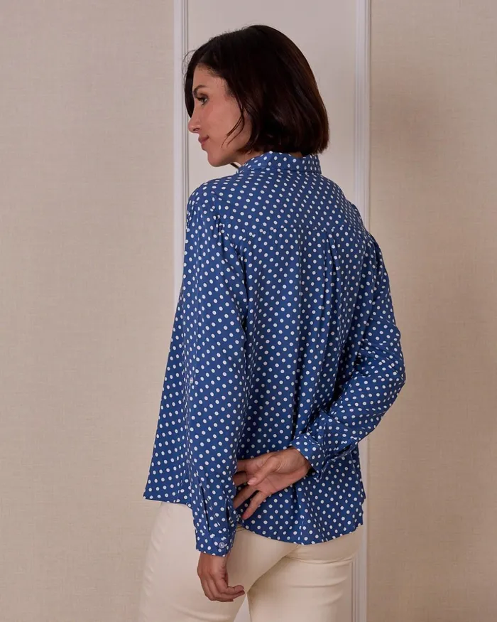 Polin Et Moi Corica Polka Dot Shirt Denim Women Blouses And Shirts Polin Et Moi Corica Polka Dot Shirt Denim Women Blouses And Shirts