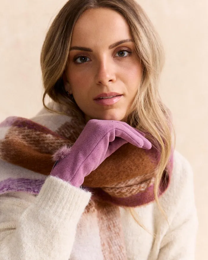 Polin Et Moi Daniela Pom Pom Gloves Lilac Women Gloves Polin Et Moi Daniela Pom Pom Gloves Lilac Women Gloves