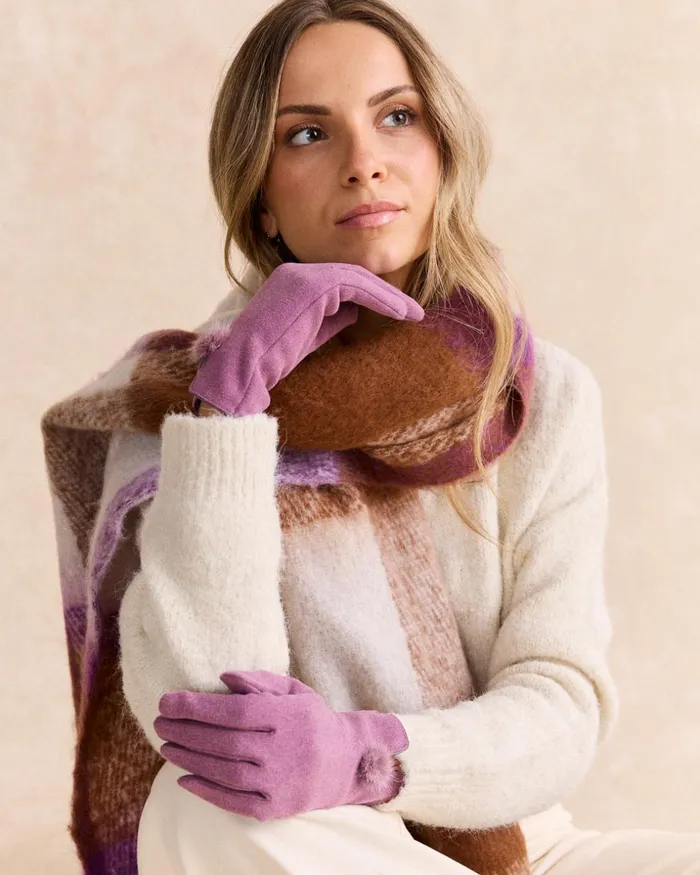 Polin Et Moi Daniela Pom Pom Gloves Lilac Women Gloves Polin Et Moi Daniela Pom Pom Gloves Lilac Women Gloves