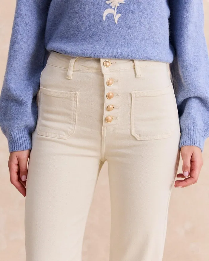 Polin Et Moi Denim Durne Button Raw Women Trousers Polin Et Moi Denim Durne Button Raw Women Trousers