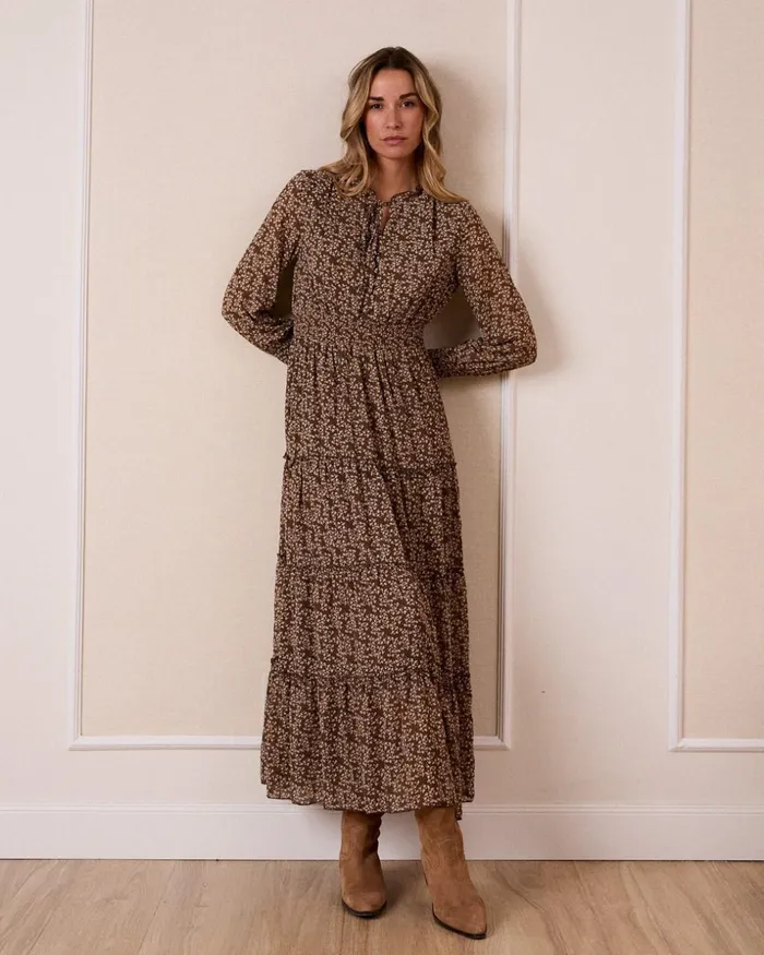 Polin Et Moi Dress Flowers Safira Brown Women Dresses And Jumpsuits Polin Et Moi Dress Flowers Safira Brown Women Dresses And Jumpsuits
