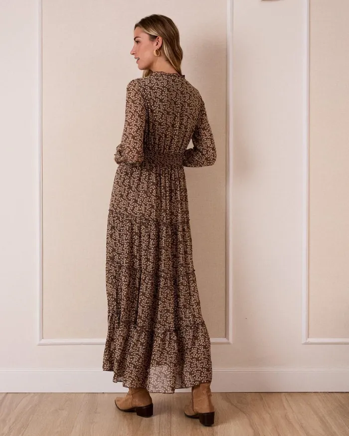 Polin Et Moi Dress Flowers Safira Brown Women Dresses And Jumpsuits Polin Et Moi Dress Flowers Safira Brown Women Dresses And Jumpsuits
